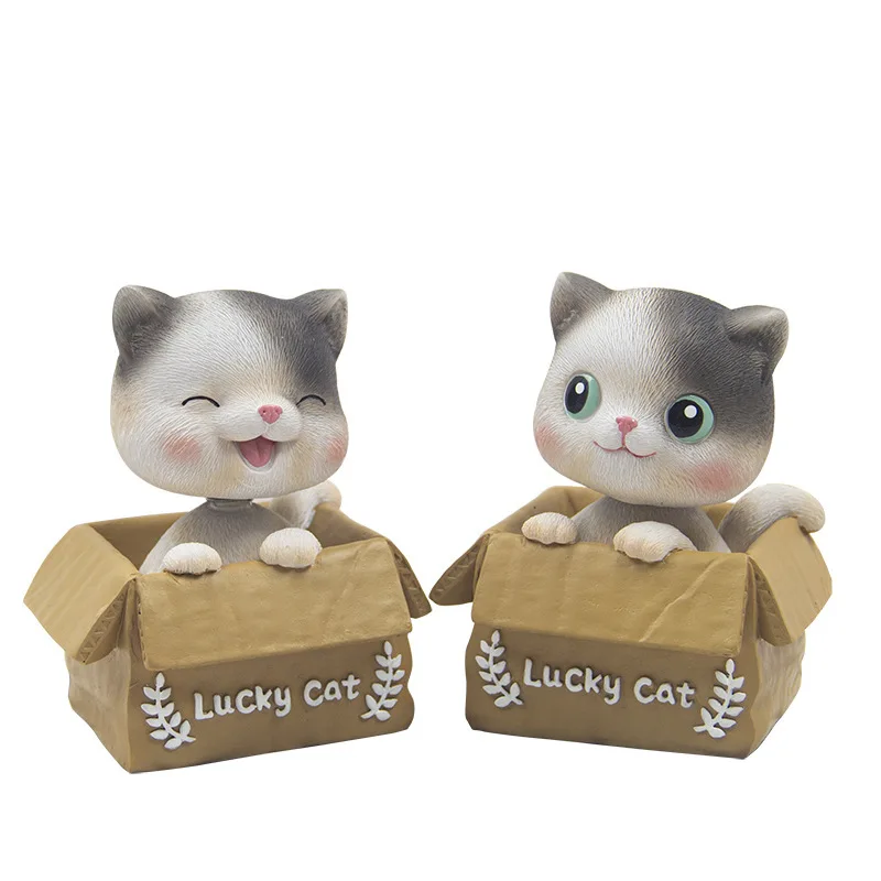 Lucky Cat  Shake Head Cute Cat Latest Car Accessories Decoration Car-Styling Auto Shaking Toys Resin ornaments