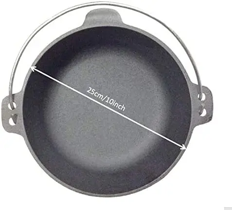 Pre-Seasoned Camp Cookware Pot BBQ Cooking Cast Iron Dutch Oven with Lid Lifter Handle