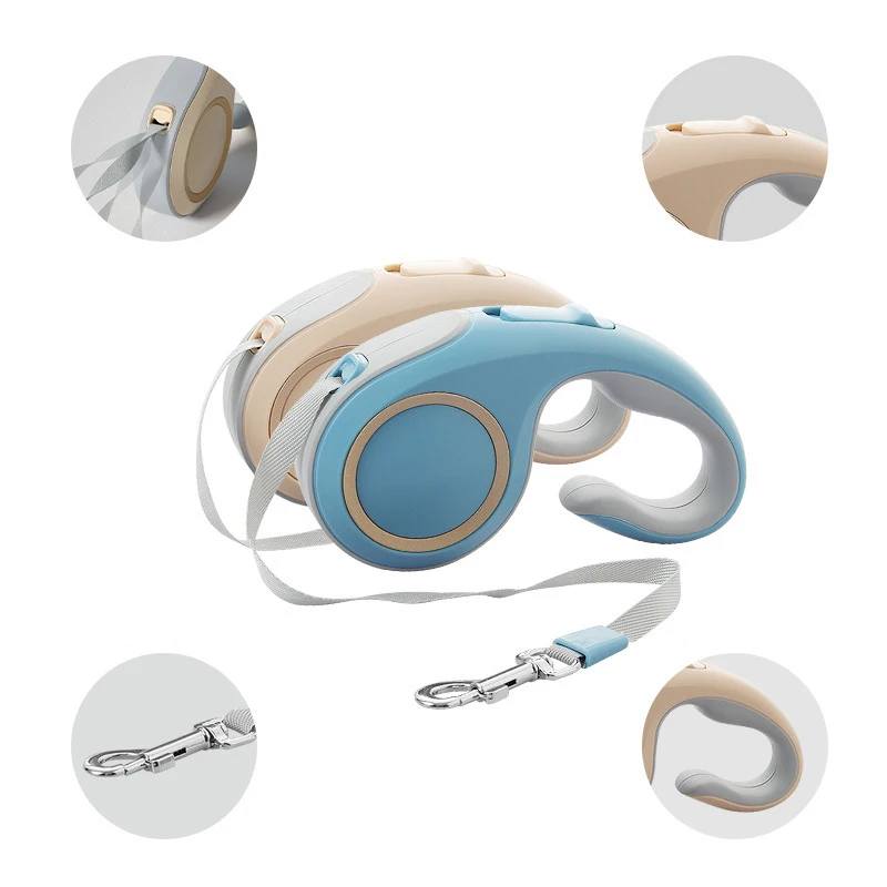 Rarewe Heavy Duty Custom Logo Adjustable 5M Durable Lead Extension Strap Nylon Automatic Retractable Pet Dog Leash For Puppy