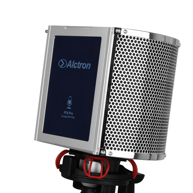 
PF8 PRO High Quality Pop Filter Foam Aluminum Mesh Shell Professional Microphone Studio Shield Vocal Booth Recording Wind Screen 
