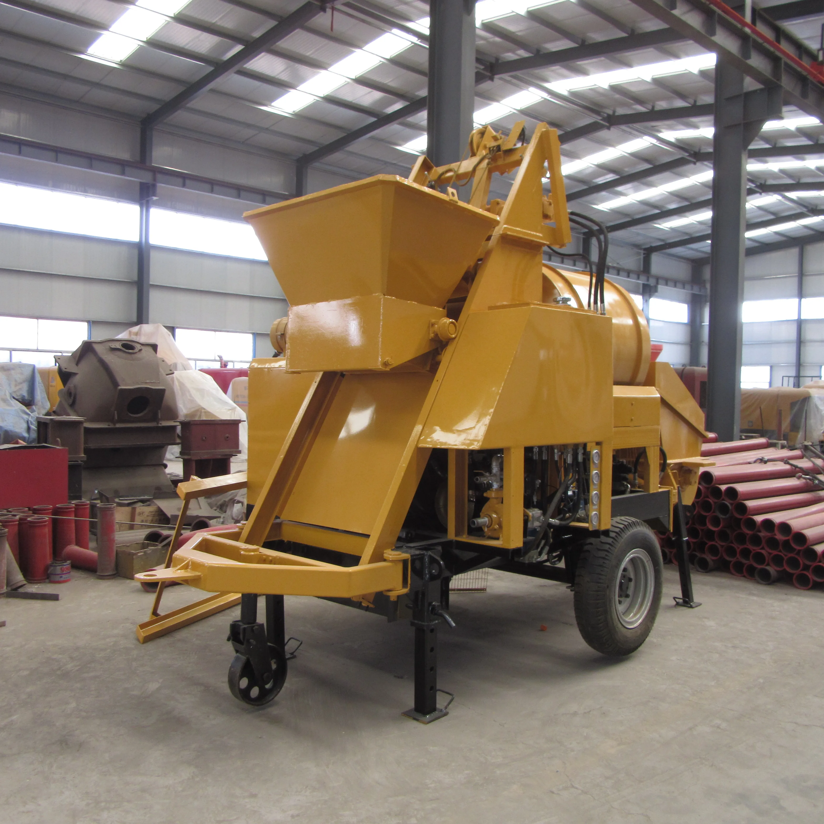 MINLE Factory 20M3/H Diesel Engine Concrete Trailer Pumps/Small Concrete Pump Mini Pumpcrete Machine