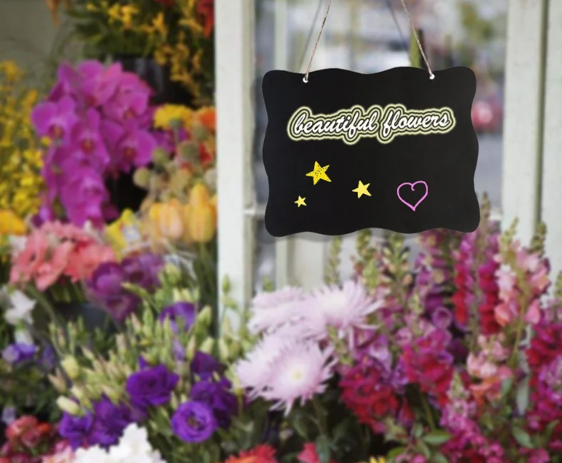 Double-sided lanyard wooden small blackboard home decoration message simple listing small fresh fashion crafts