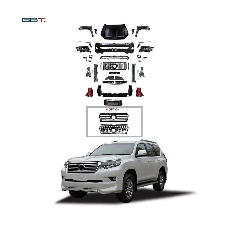 GBT High Quality Bumper External Upgrade Car Tuning Kit For 2010-2017 Toyota Prado Upgrade To 2018 Land Cruiser fj150 Model