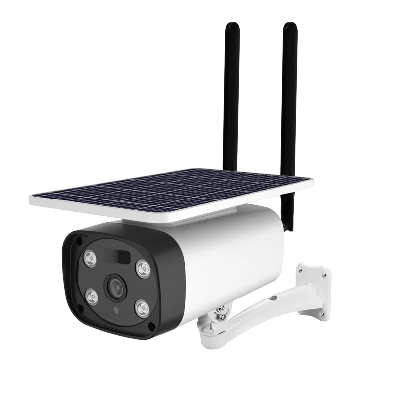 Remote SIM Card Slot Solar Panel Power Light PIR LTE 4G Bullet Camera