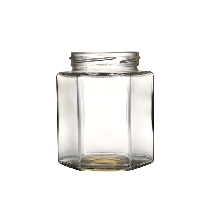 120ml hexagonal honey glass bottle storage food glass jar