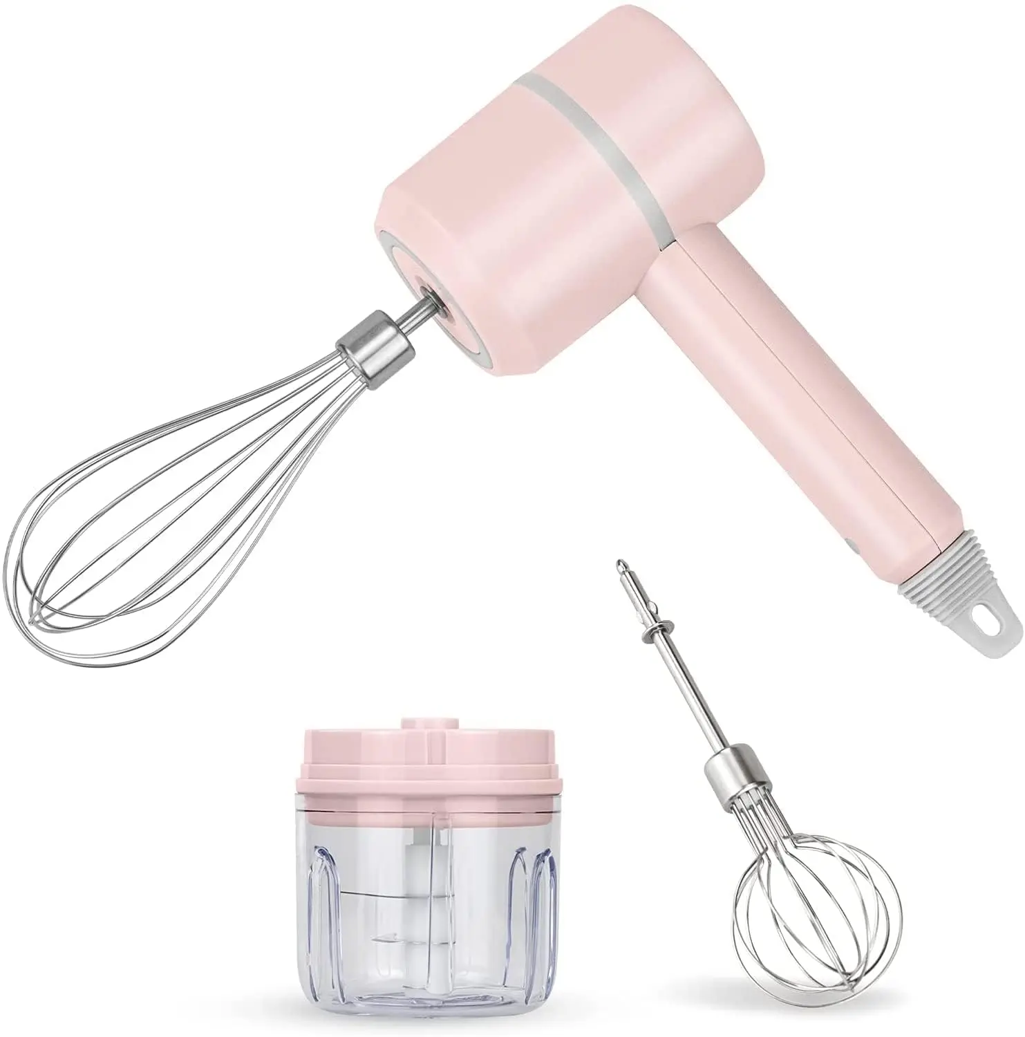 3 in 1 Wireless USB Rechargeable Garlic Chopper Mini Portable Electric Cordless Whisk Food Hand Mixer for Kitchen Baking