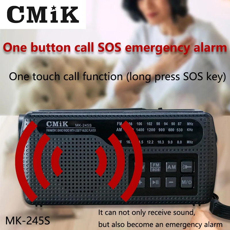 Solar panels emergency hand-cranked electricity radio solar-powered mobile phone rechargeable outdoor portable radio FM AM radio