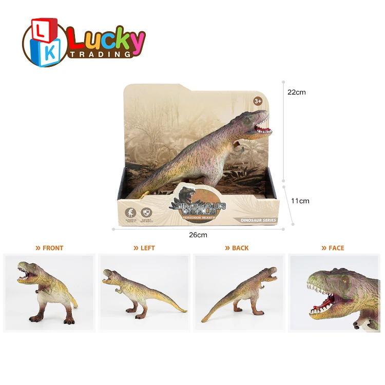 Lucky Toys Wholesale PVC Jungle Animal Model Plastic Wild Animal Toy Set Animatronic Dinosaur with IC