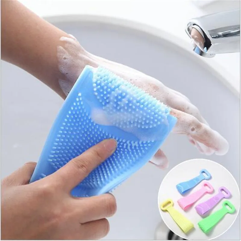 
Back Silicone Scrubber for Shower Rubbing bath belt bath shower body brush 