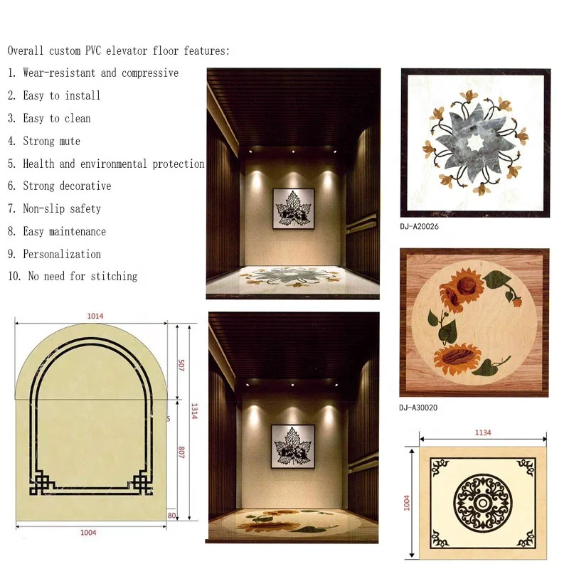 Customized design elevator PVC floor