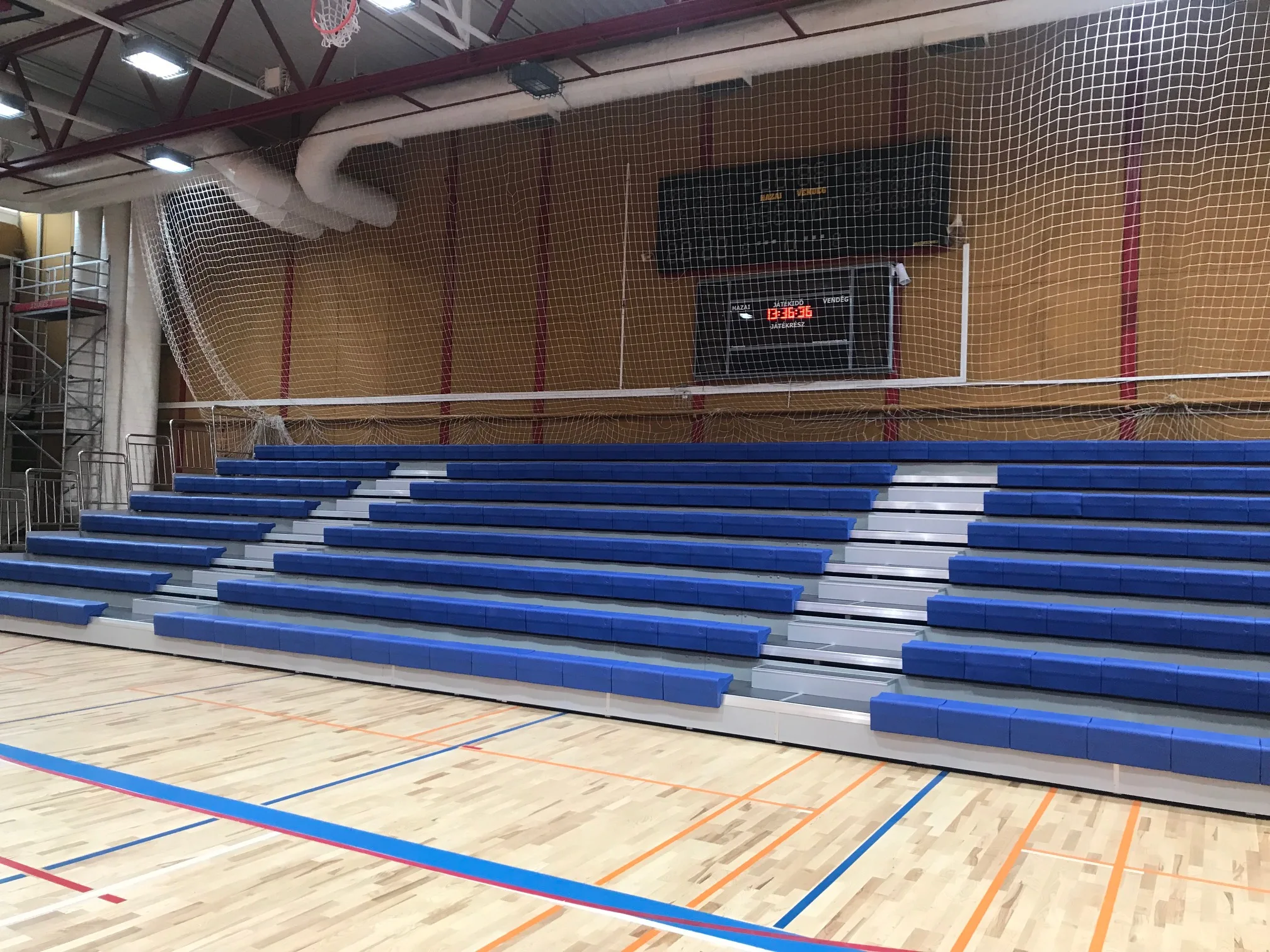 JY-750 CE steel tribune retractable seating system wooden bleacher Plastic seat tribune bench  bleacher