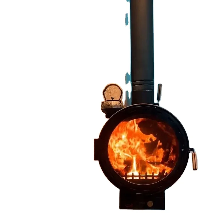 Wholesale Indoor Freestanding Metal Portable Bio Etanol Fuel hanging fireplace with chimney