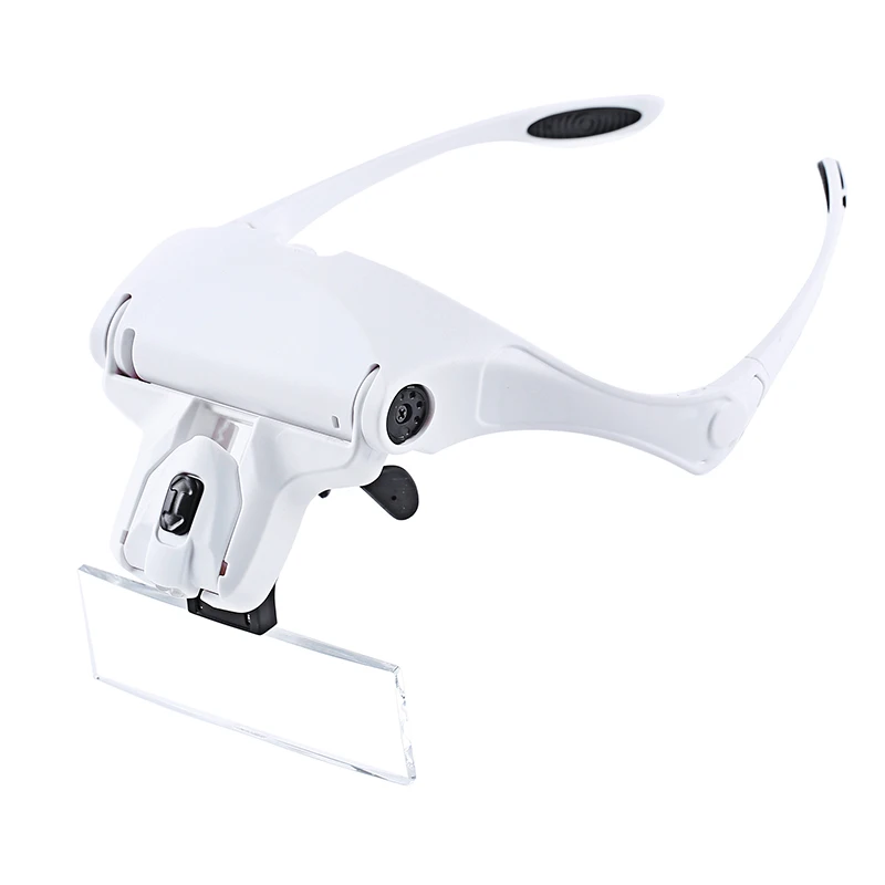 
LED Eyeglass Magnifier Headband Interchangeable Magnifying Glasses for Eyelash Extension 