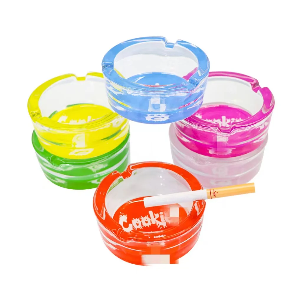 Hot-selling Round glass ashtray 65mm cigarette accessories smoking ashtray wholesale logo custom accepted