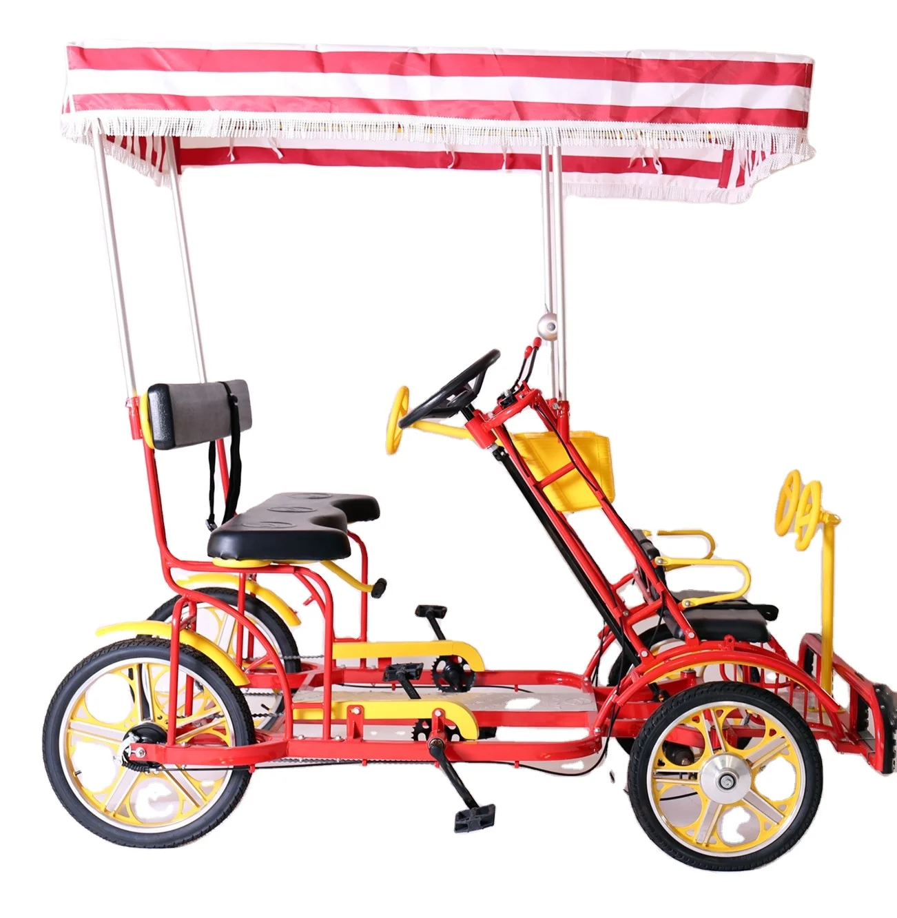 Factory Direct Sale Price Is Cheap For Two Sightseeing Four-wheel Tandem Bicycles