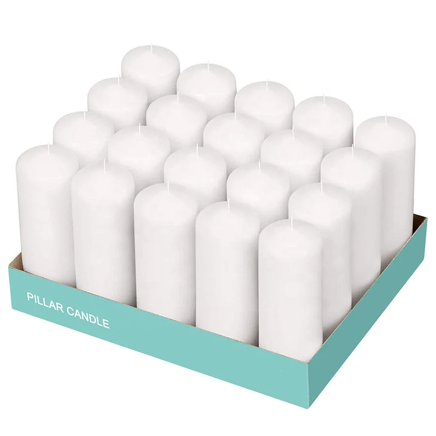 Wholesale Candle Set of 6 Unscented Smokeless Cotton Wick Pillar Candles For Weddings Home Decoration