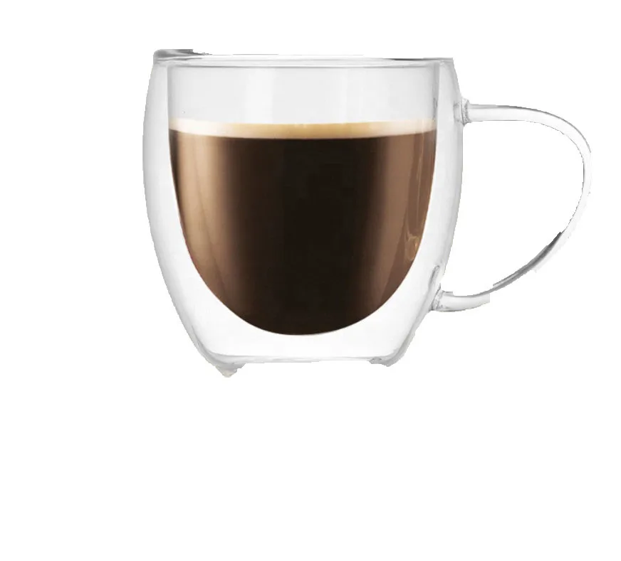 250-450ml double wall coffee cup with handle