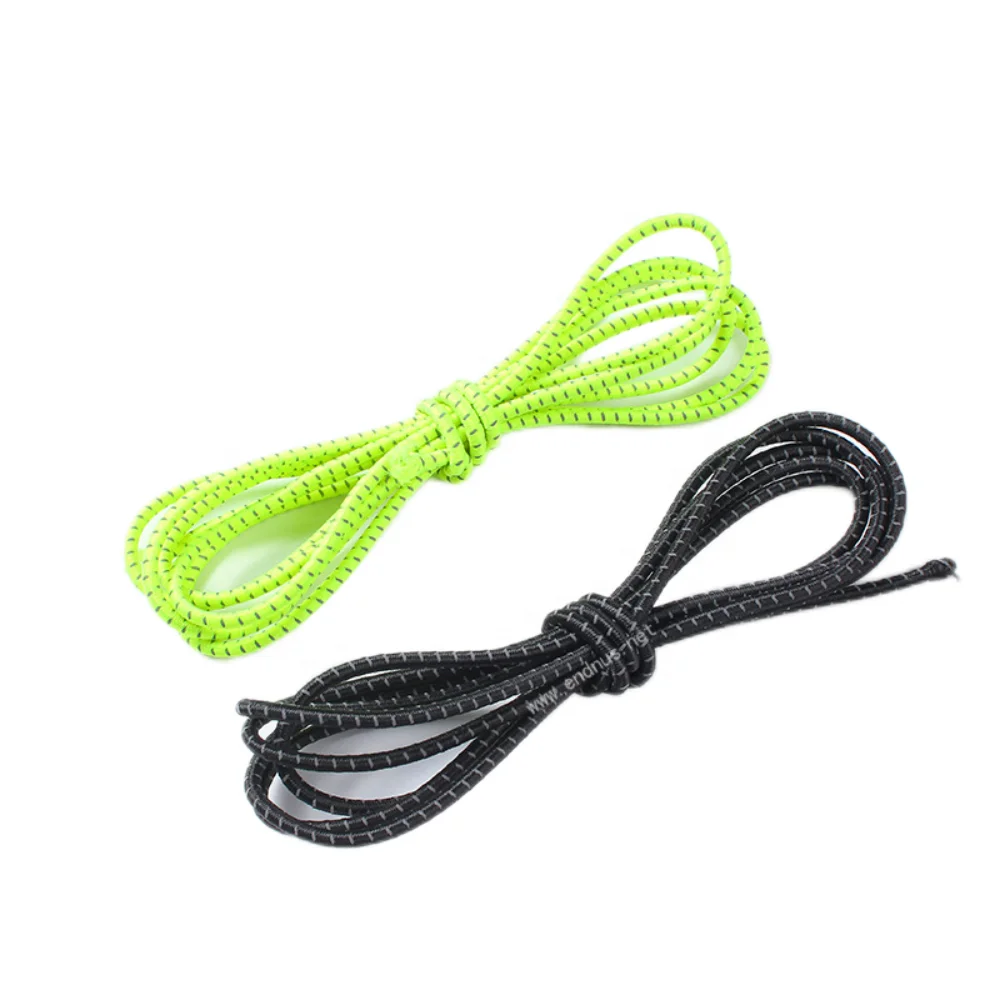 Multi Colors 100% Elongation Rubber Core Reflective Tracer Bungee Shock Cord