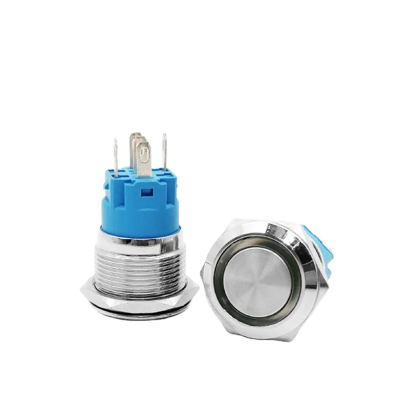 
ABEI 19mm self-locking waterproof ring led illuminated momentary push button switches for Automatic door 