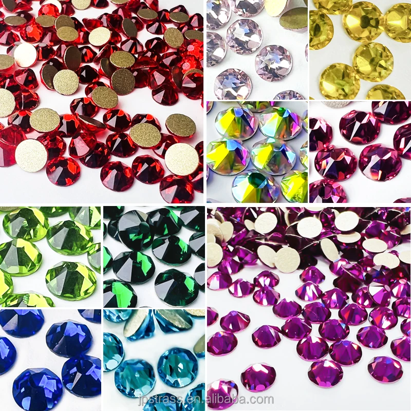 Non hot fix Rhinestone Mix Size Flat Back Crystal Rhinestones Beads Applique Nail Ss20 Siam Red color