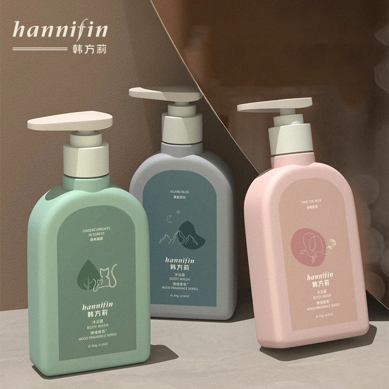 Hannifin Private Label Perfumed Natural body wash exfoliating commercial luxury Wholesale shower Gel