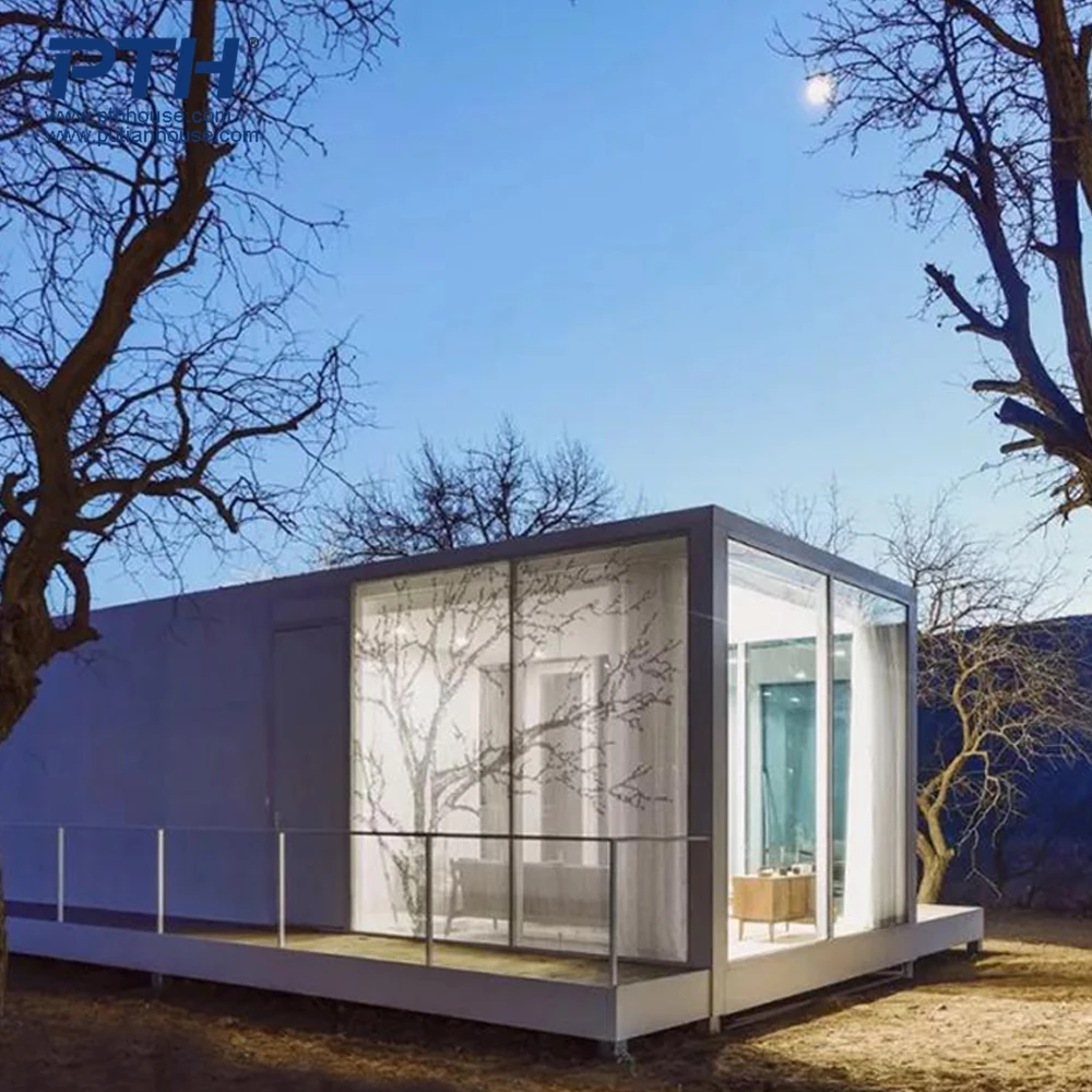 PTH CTR-FB современный роскошный дом BNB Солнечная энергия стеклянная стена крошечный деревянные контейнерные дома сборные