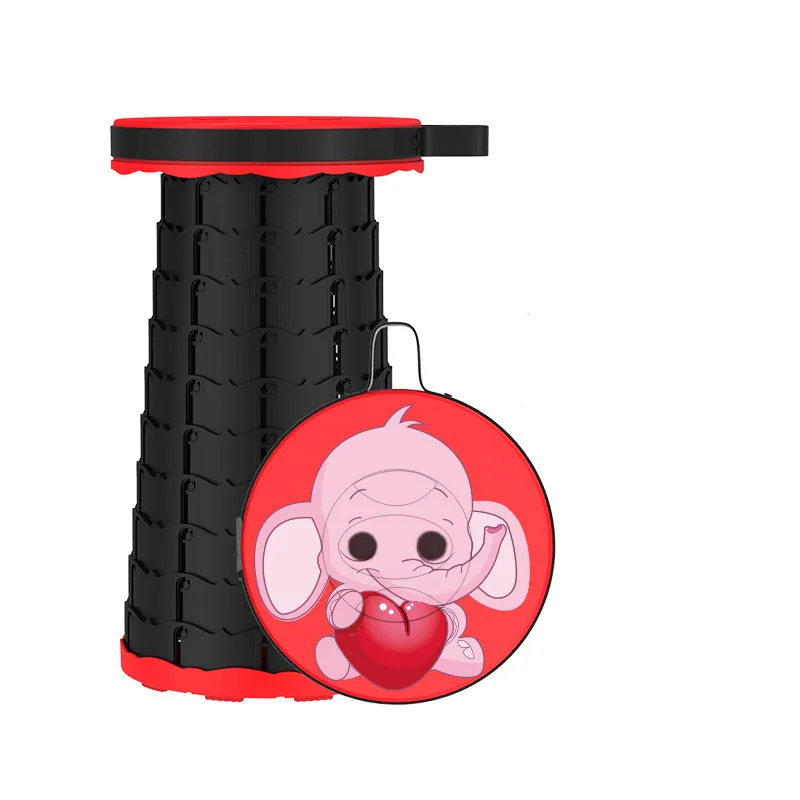 Multi-printed portable folding stool Travel Chair Plastic Stool for sale