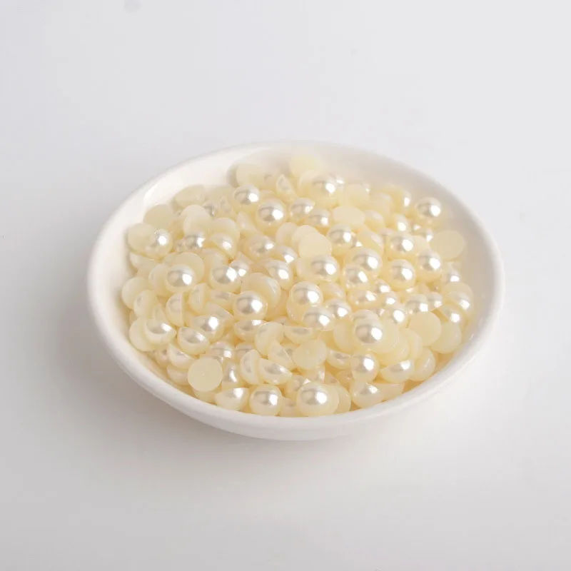 Lan Guang Wholesale 1.5-25mm ABS Plastic Flatback Pearls in Bulk Plastic Half Round Loose Pearl For Decoration Nail Art