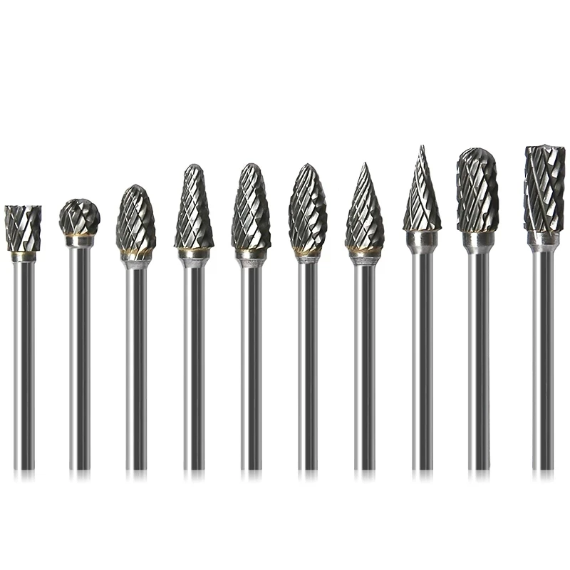 1/8 Tungsten Carbide 3x6mm Drill Bits Rotary Burrs Metal Diamond Grinding Woodworking Meatl Milling Cutters DIY
