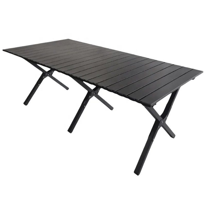Polar Everest Outdoor Rolling Portable Folding Camping Table Steel Picnic Removable Top Lightweight Folding Camping Table
