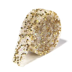 5 Rolls Self Adhesive Crystal Rhinestone Ribbons 7.5 Yards DIY Decoration Sticker Roll Glitter Bling Rhinestone Sticker Ribbon