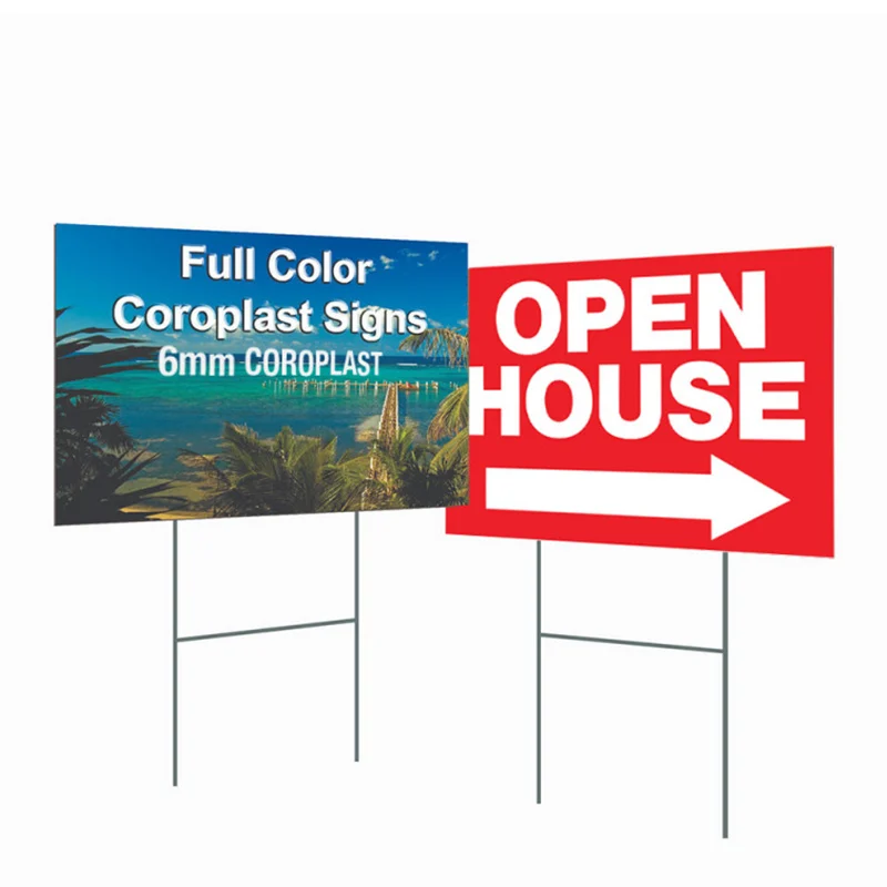 custom logo printing Professional Manufacture Produce pp corrugated yard sign board