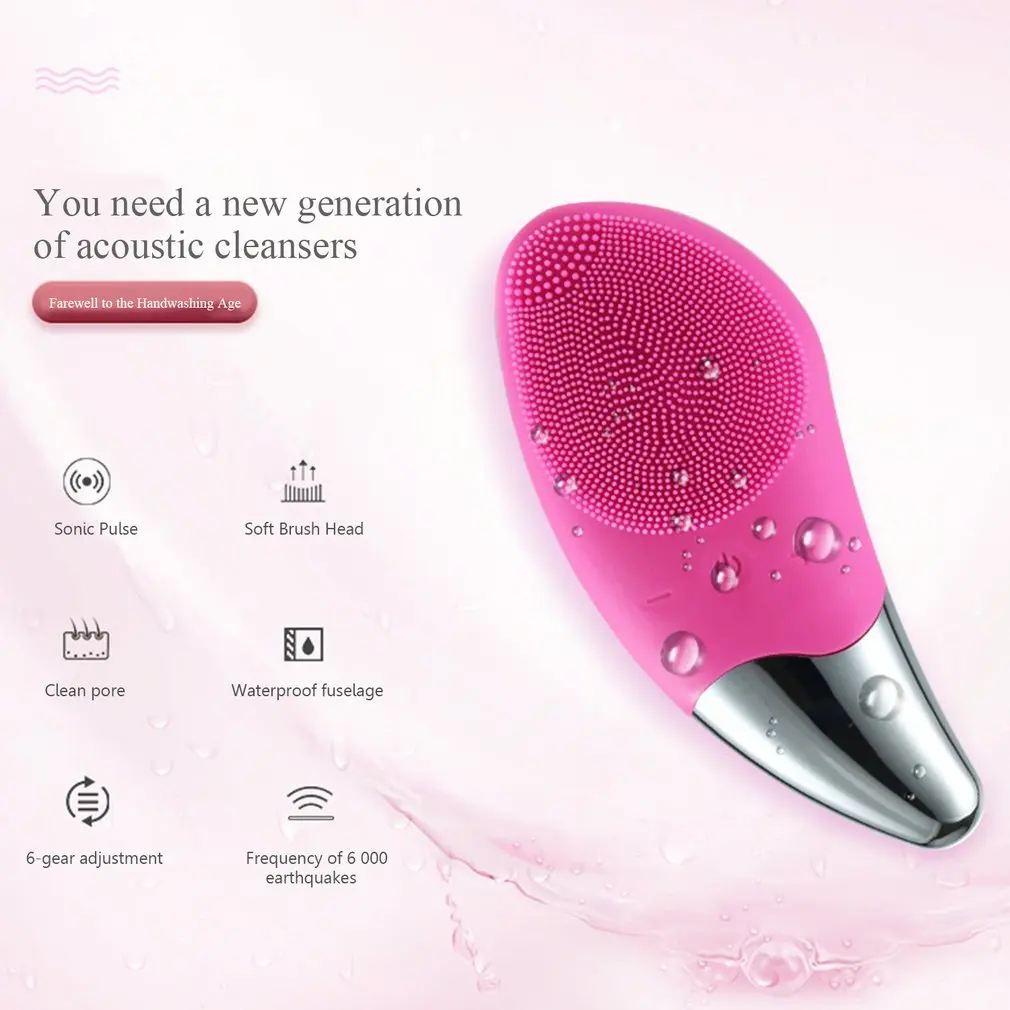 Hot Selling Sonic electric vibrator face scrubber exfoliator skin cleaner massage wash machine silicone facial cleansing brush