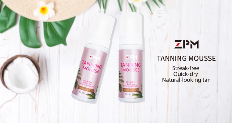 ZPM OEM/ODM Private Label Lookoing Tan Ultra Dark Organic Fake Tan Foam Coconut Self Tanning Mousse