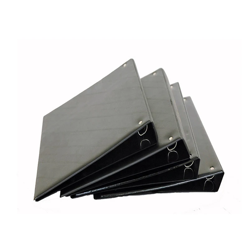 Best Selling Business A4 Gold Embossed Leather 3 Ring Binder Portfolio