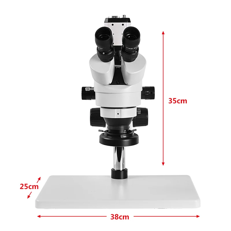 digital Trinocular Stereo Microscope zoom 7-45x + 1080P camera USB VGA CVBS + LED Ring Light +1/3 adapter OSL-523