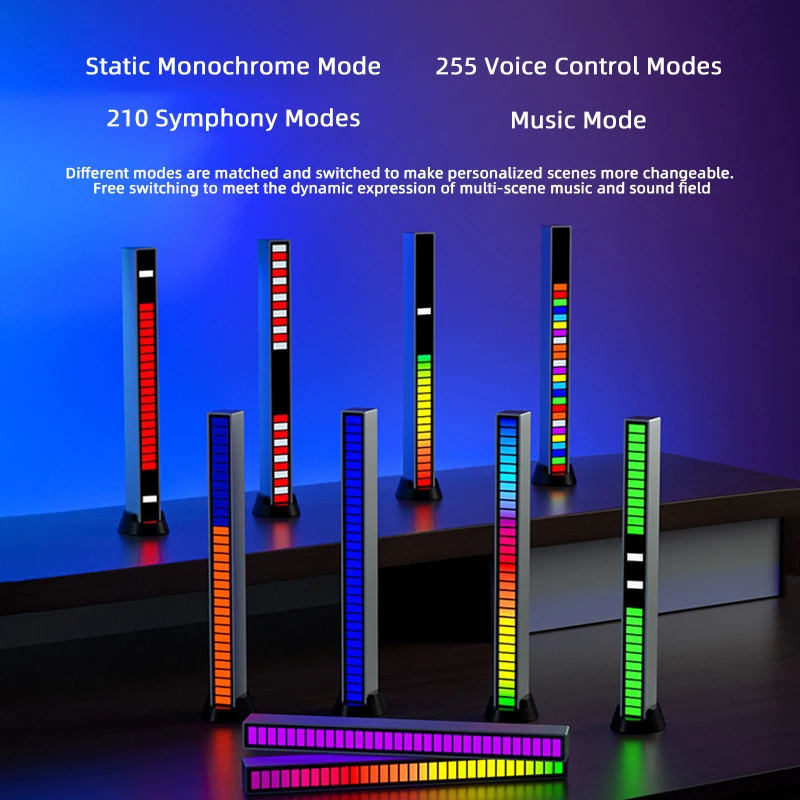 Music LED Rhythm Light Built-in Battery with APP Control RGB Voice Control Sound Voice-Activated RGB Pickup Lamp