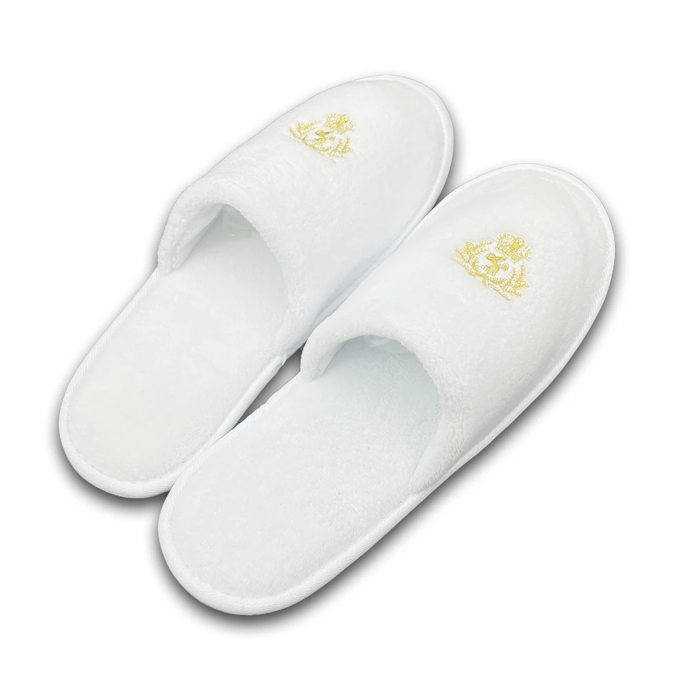 Custom High Quality bulk Luxury 5 star Coral Fleece Slippers with logo Disposable Hotel Spa for men