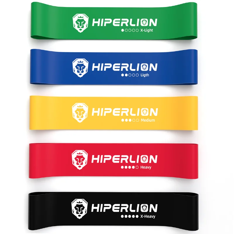 Custom Logo Mini Bands Exercise Fitness Workout Latex Resistance Bands Loop Set of 5 for Women