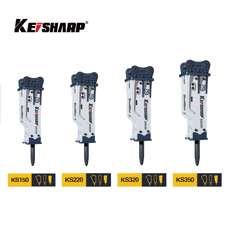 Hot Sales Keisharp KS180 hydraulic breaker is suitable for 125mm drill rod, 14-18t excavator Most popular breaker
