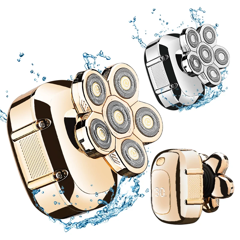 6 в 1 6d роторная электробритва перезаряжаемая лысые мужчины головки бритвы для мужчин лысый набор для ухода