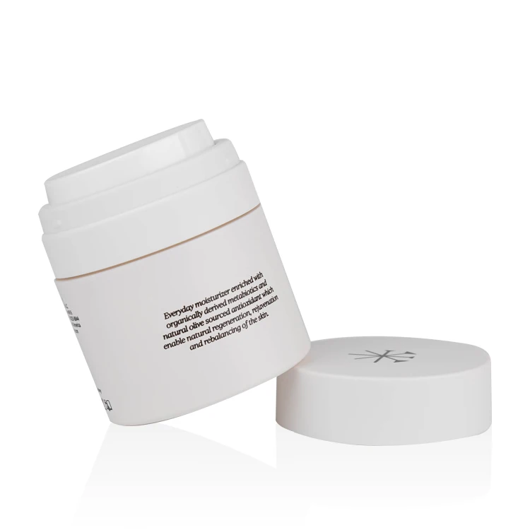 Luxury airless pump jar matte white blue pink color custom 1oz 30ml 50ml double wall cream airless pump cream jar