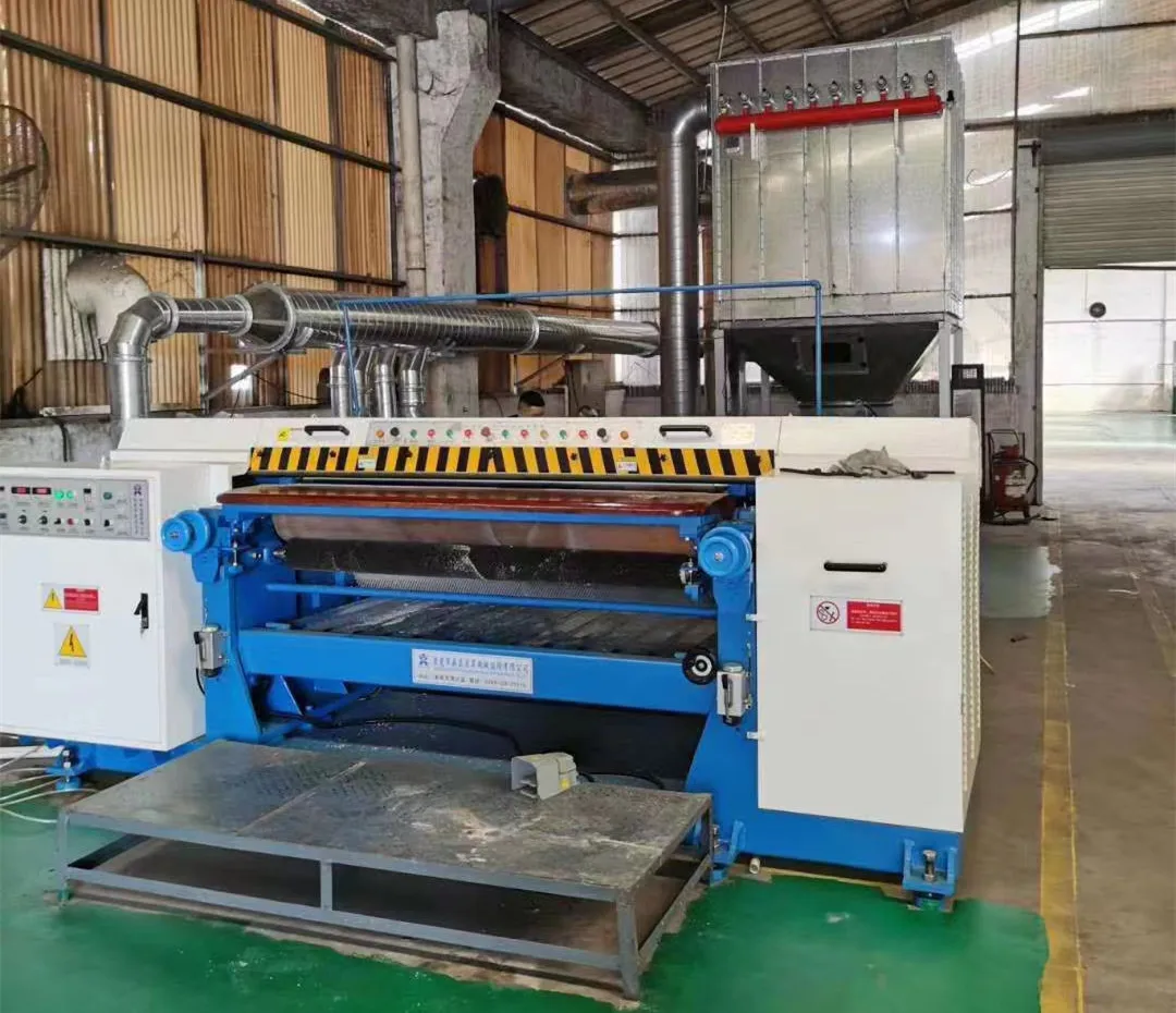 GMGT2 through feed cow sheep skin leather grinding buffing machine polisher with dust collector for finishing