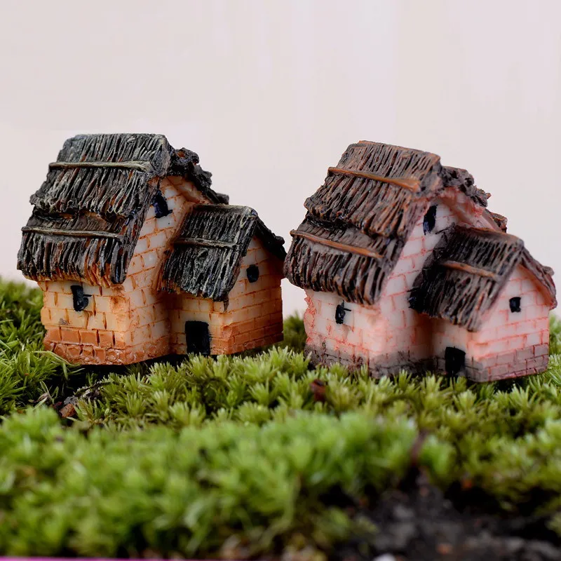 Stone House Fairy Garden Decorations Miniature Micro Cottage Landscape For DIY Resin Crafts 6designs