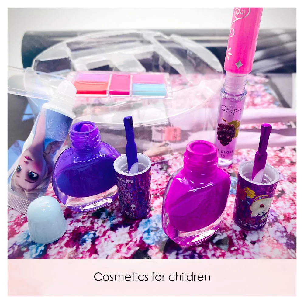 New Product 5 PCS Private Label Girls Round Makeup Bag Toy Cosmetic Packaging Vendor