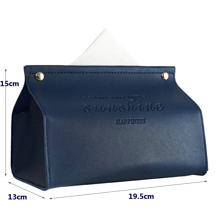 Wholesale Car Tissue Holder Home Living Room Creativity Napkin Box Tissue Paper Leather Tissue Box