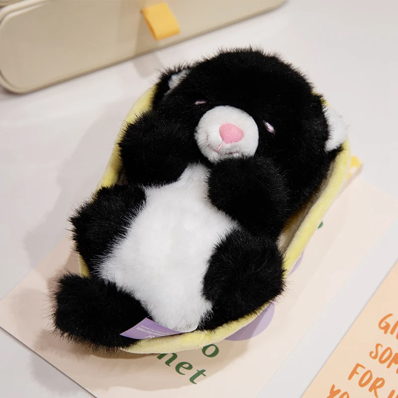 Fluffy Grey Koala Stuffed Animal Toy New Design Soft Doll Bassinet with Small Rabbits Sleeping Puppy Dog Black Cat Cradle Basket