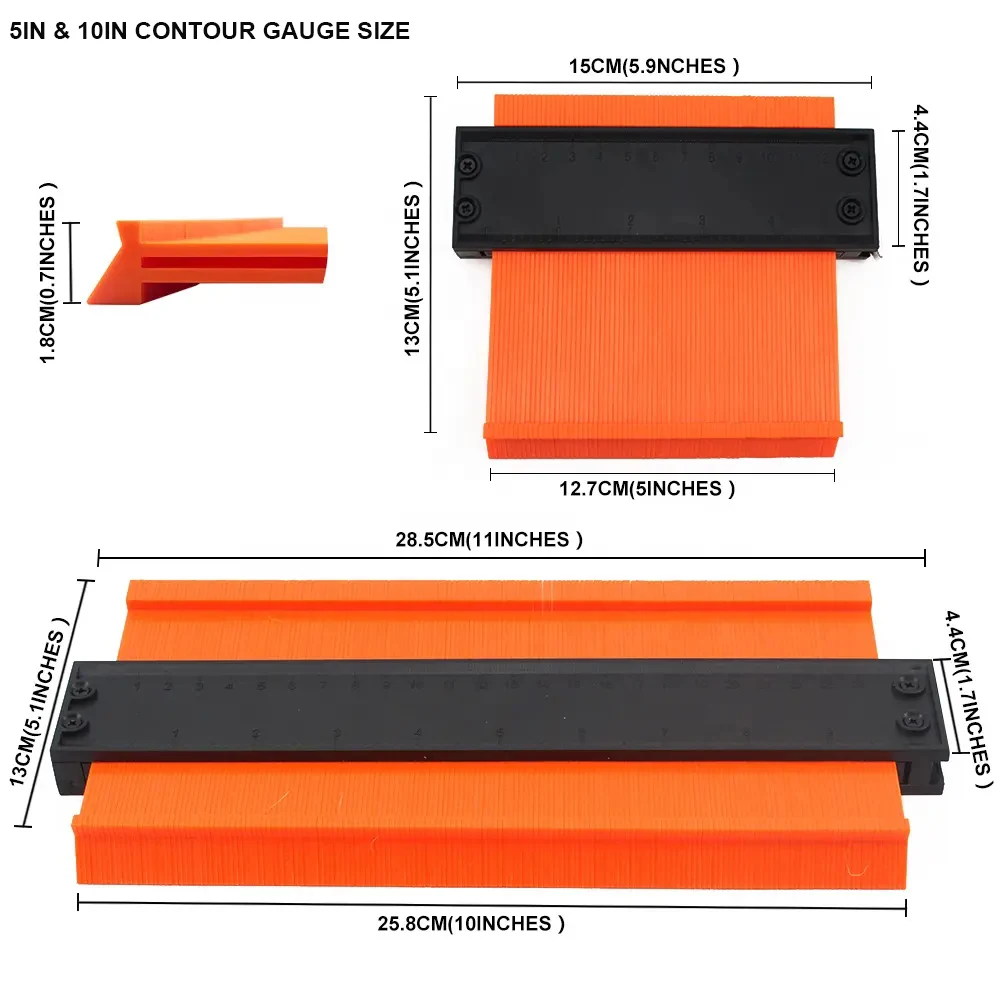 Factory Direct Sale Contour Gauge with Lock Profile Gauge 5inch  Woodworking Shape Tool