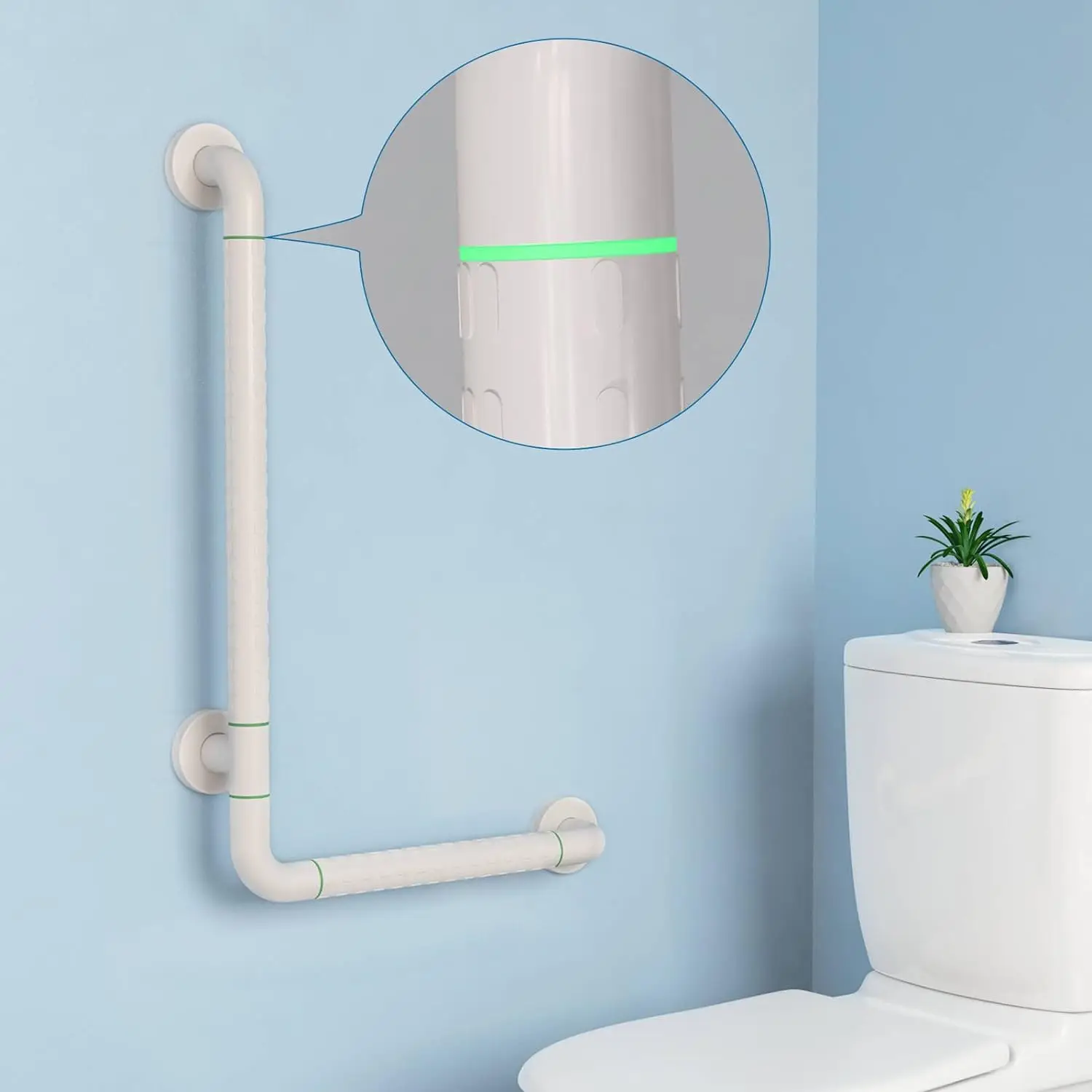 Bath Handle Non-Slip Safety Handle Bathroom Wall Grab Rail 60 x 40 cm Handle Bars Wall Mounted for Toilet Bathroom Bathtub