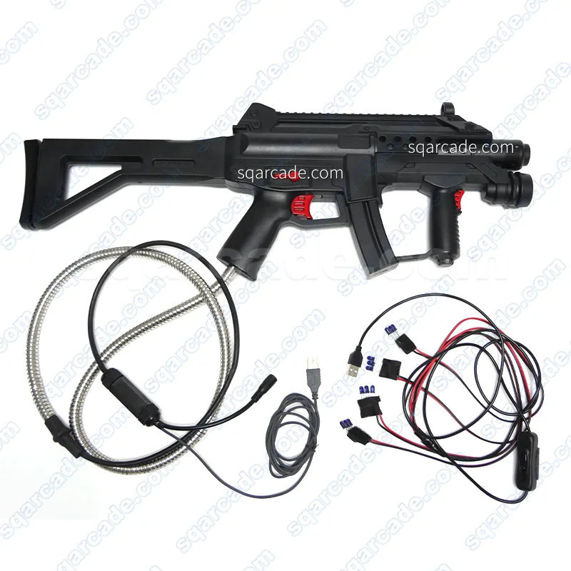 Arcade Game Gun Modified to USB Light Guns With 4 LED Sensor For PC Shooting Game With Shock And Recoil